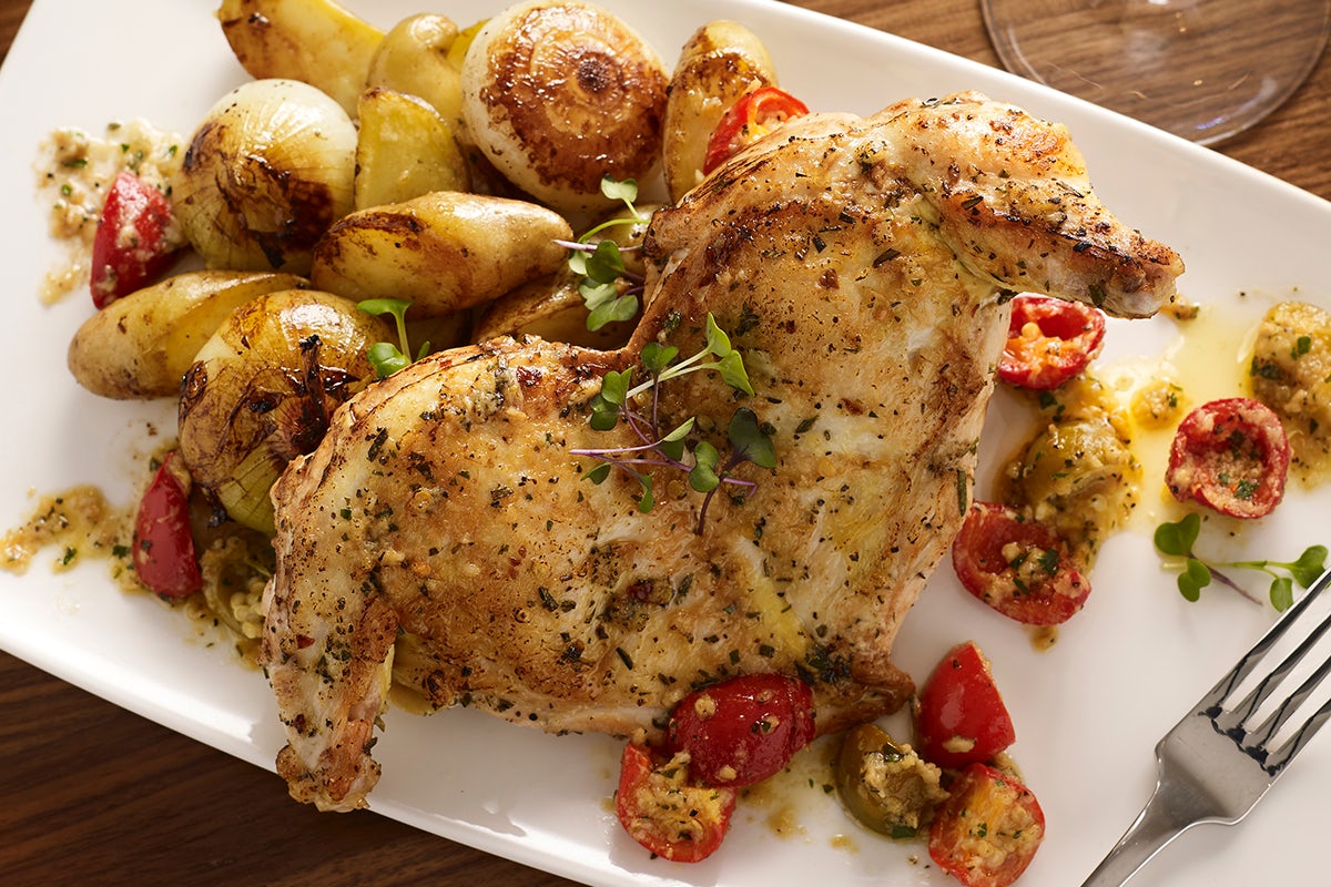 Order HERB BRICK CHICKEN food online from Sullivan's store, Indianapolis on bringmethat.com