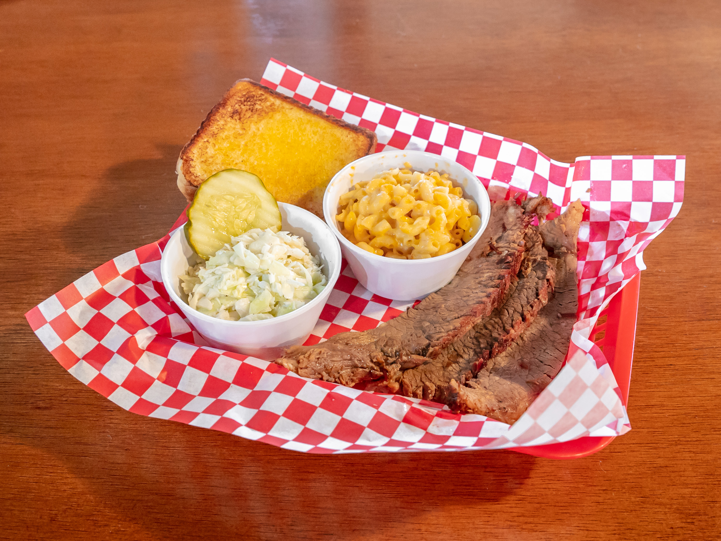 Order Beef Brisket Plate with 2 Sides and Bread food online from Smokin Gold Bbq store, Lilburn on bringmethat.com