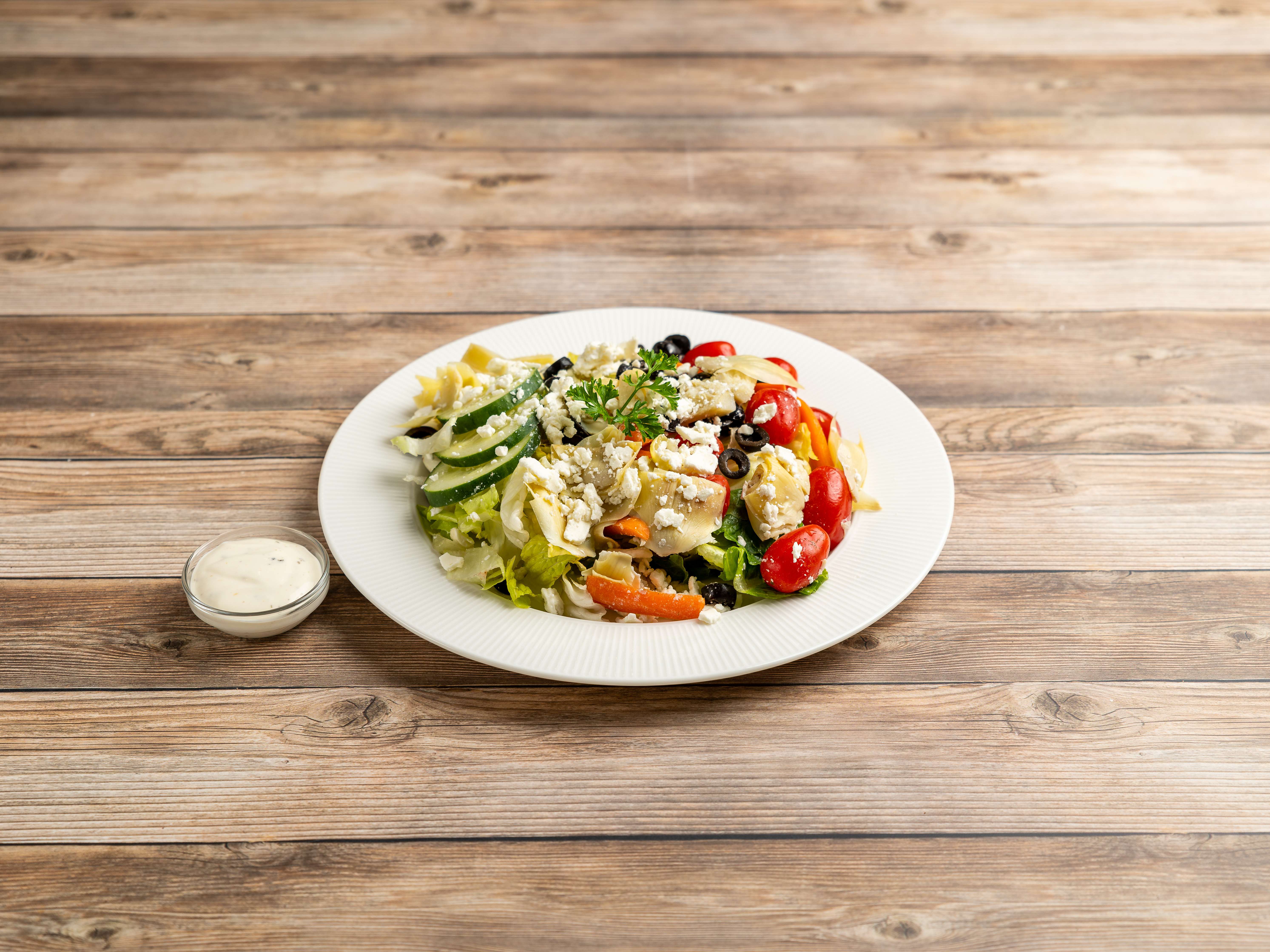 Order Greek Salad food online from Fast Pizza store, San Jose on bringmethat.com