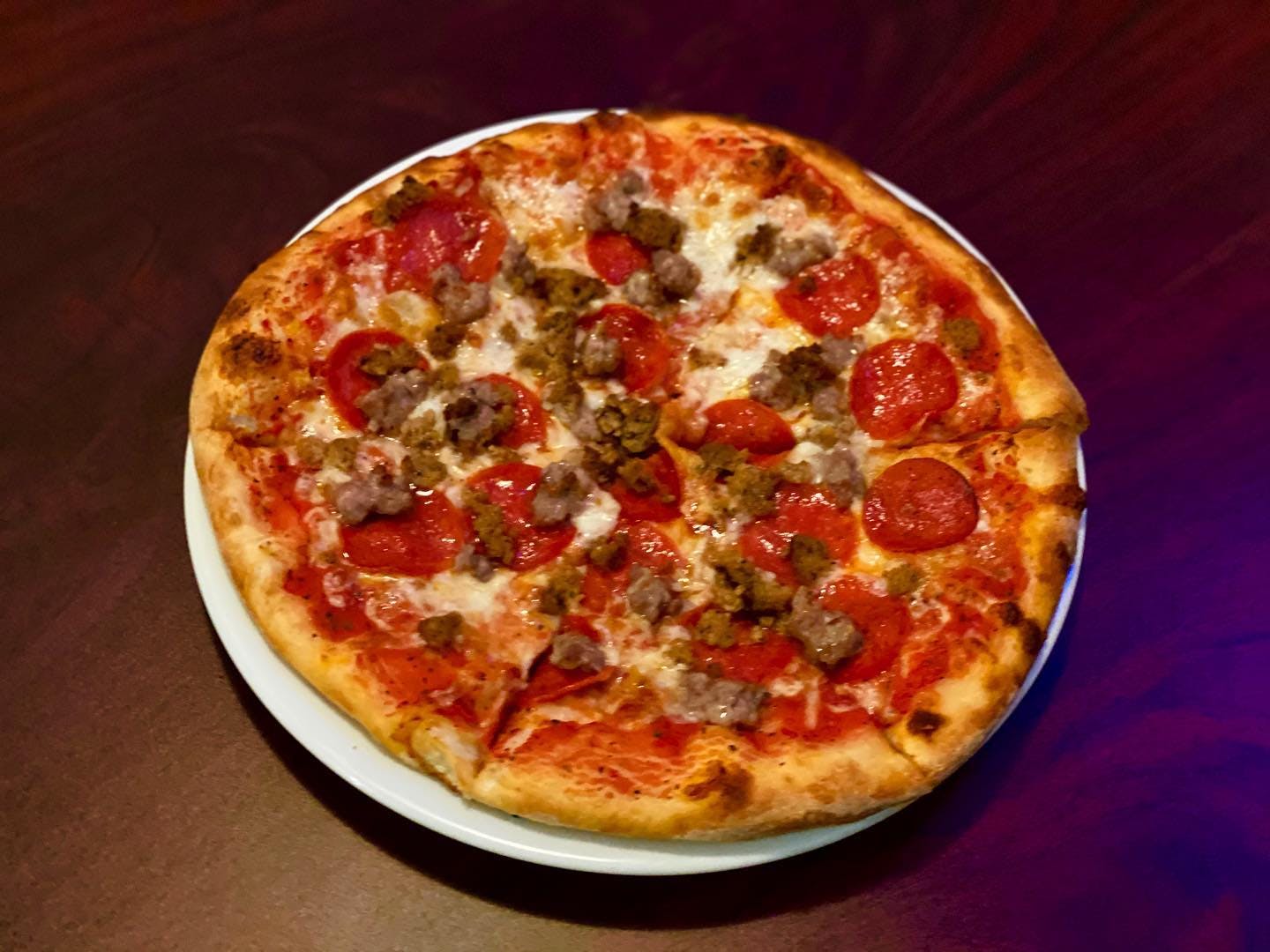 Order Meat Lovers Pizza - Bar food online from Rosato's Pub & Pizzeria store, Toms River on bringmethat.com