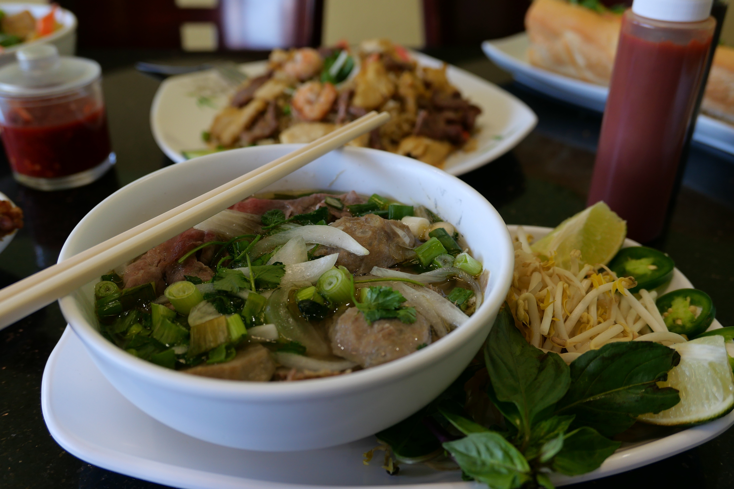 Order 17. Pho Tai Bo Vien (rare beef & meatball) food online from Yummy Pho store, Oceanside on bringmethat.com