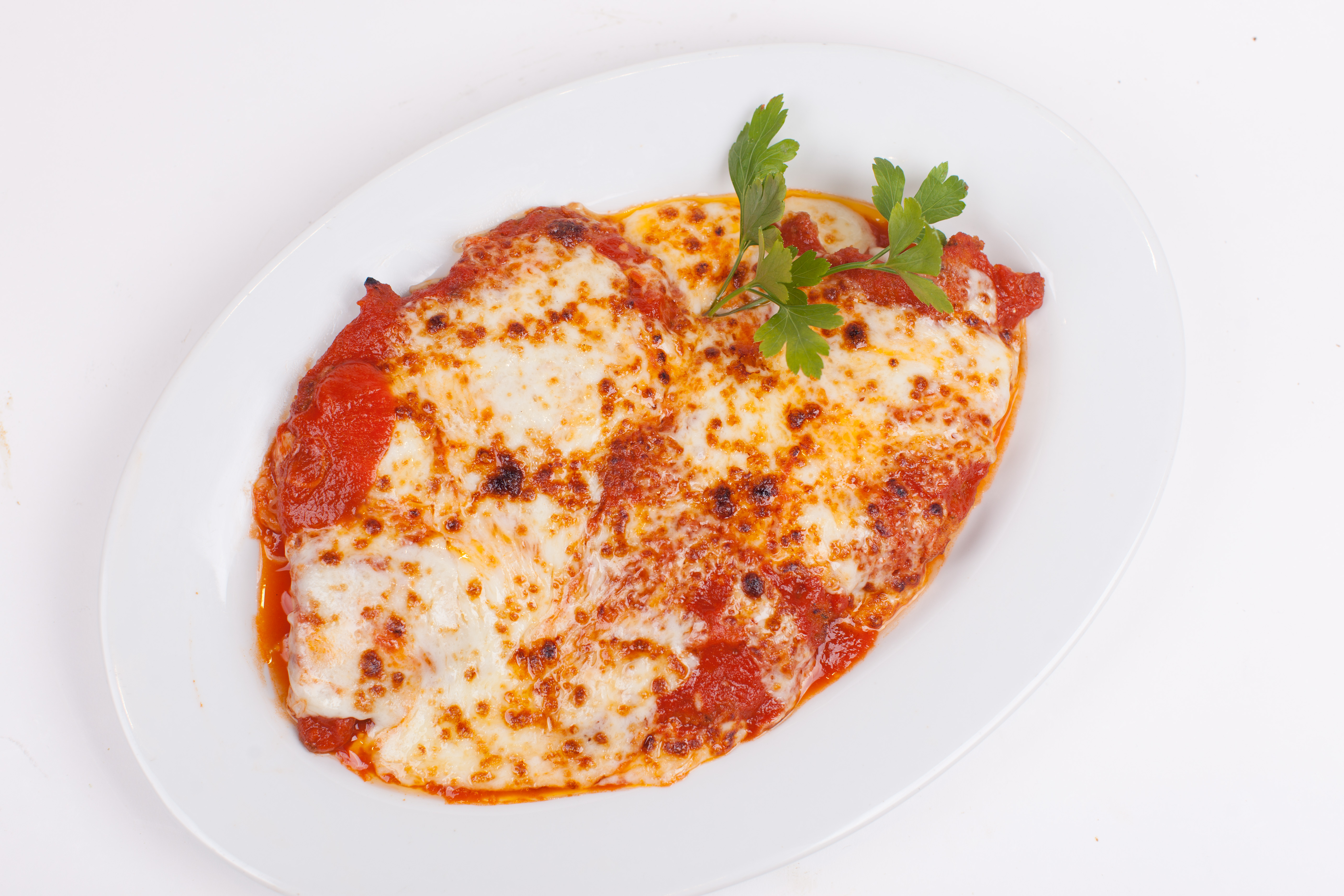 Order Chicken Parmigiana Entree food online from Umberto Pizzeria store, Bellmore on bringmethat.com
