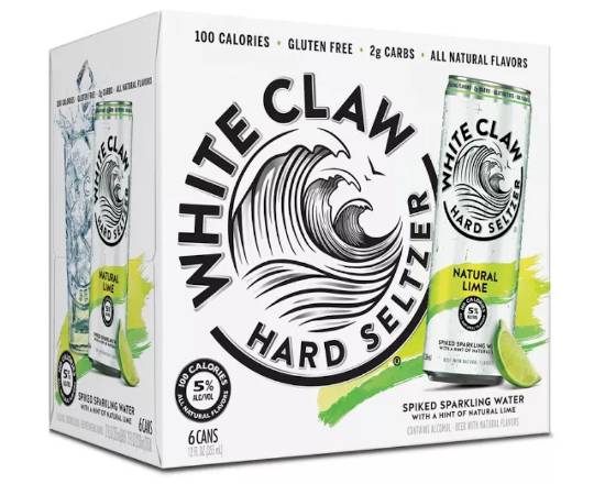 Order White Claw Natural Lime, 6pk-12oz can hard seltzer (5.0% ABV) food online from Windy City Liquor Market store, El Cajon on bringmethat.com