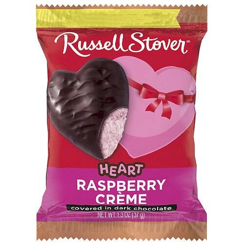 Order Russell Stover Valentine's Raspberry Creme Dark Chocolate Heart - 1.3 OZ food online from Walgreens store, Denton on bringmethat.com