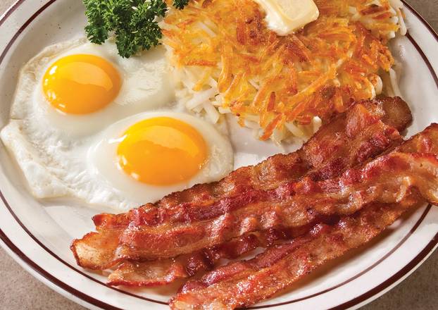 Order Bacon and Eggs food online from Fryn’ Pan Family Restaurant store, Sioux Falls on bringmethat.com