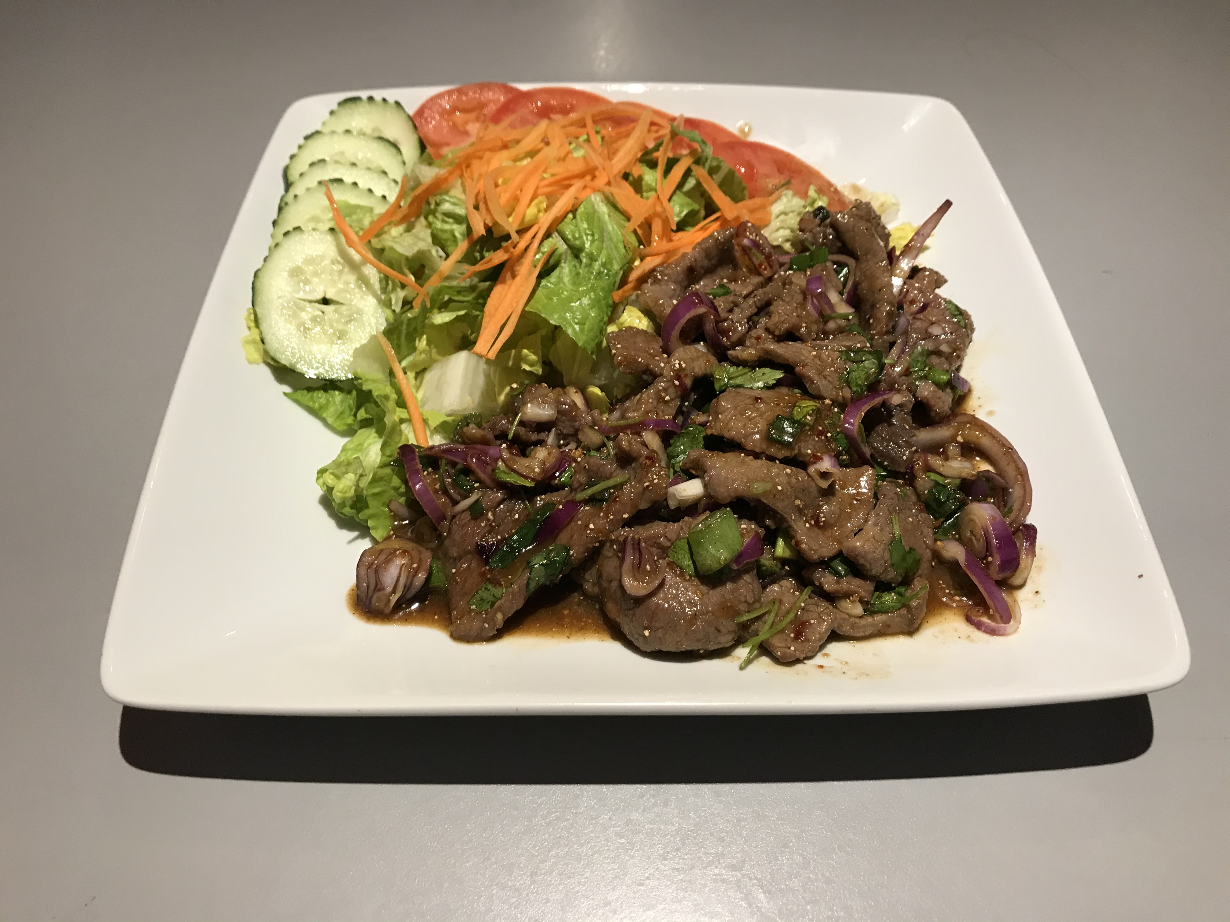 Order Yum Beef Salad food online from Chiangmai Thai Restaurant store, Lynnwood on bringmethat.com
