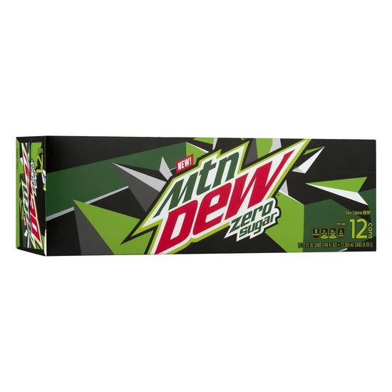Order Mountain Dew Zero Sugar Soda Cans (12 oz x 12 ct) food online from Rite Aid store, Vandalia on bringmethat.com