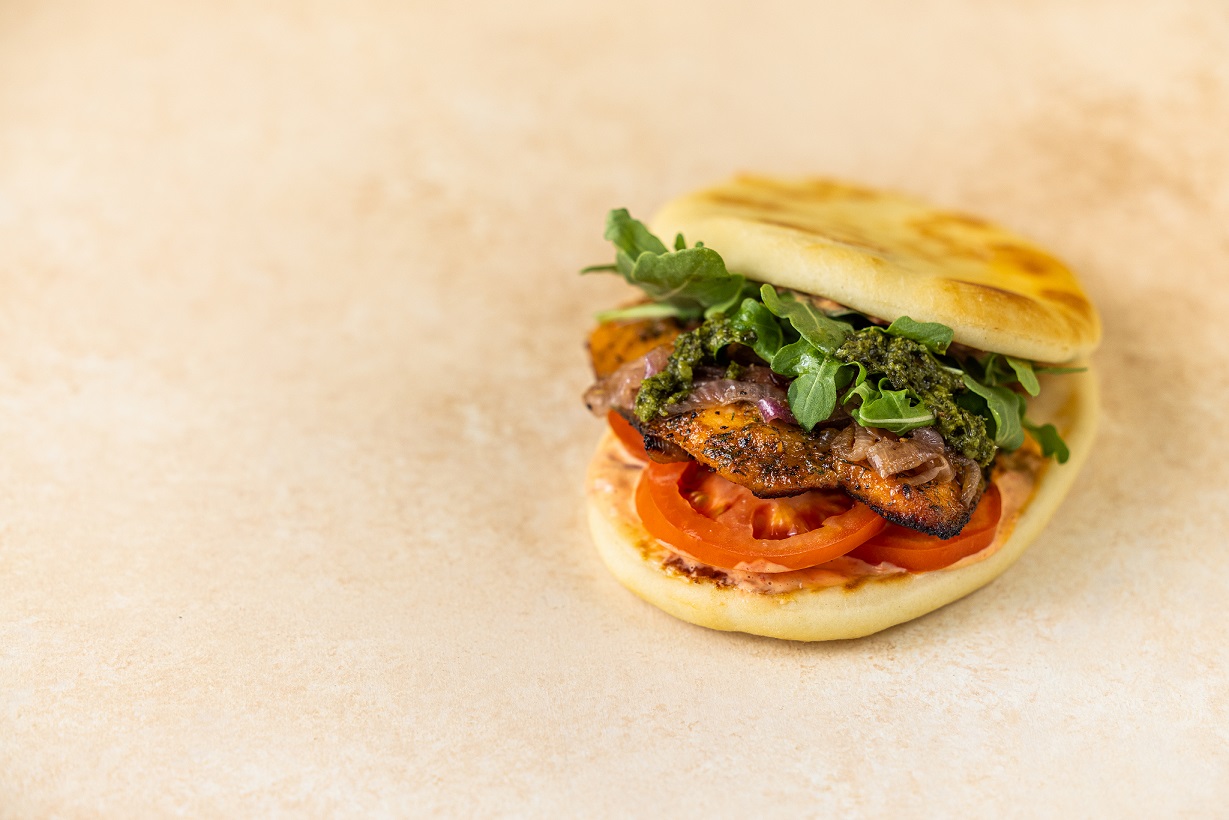 Order Honey Cajun Salmon Burger food online from Daphne's Greek Cafe store, Ontario on bringmethat.com
