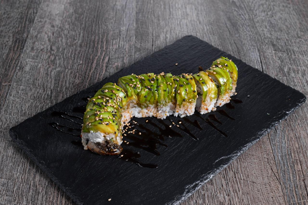 Order caterpillar roll food online from Fugu Sushi store, San Antonio on bringmethat.com