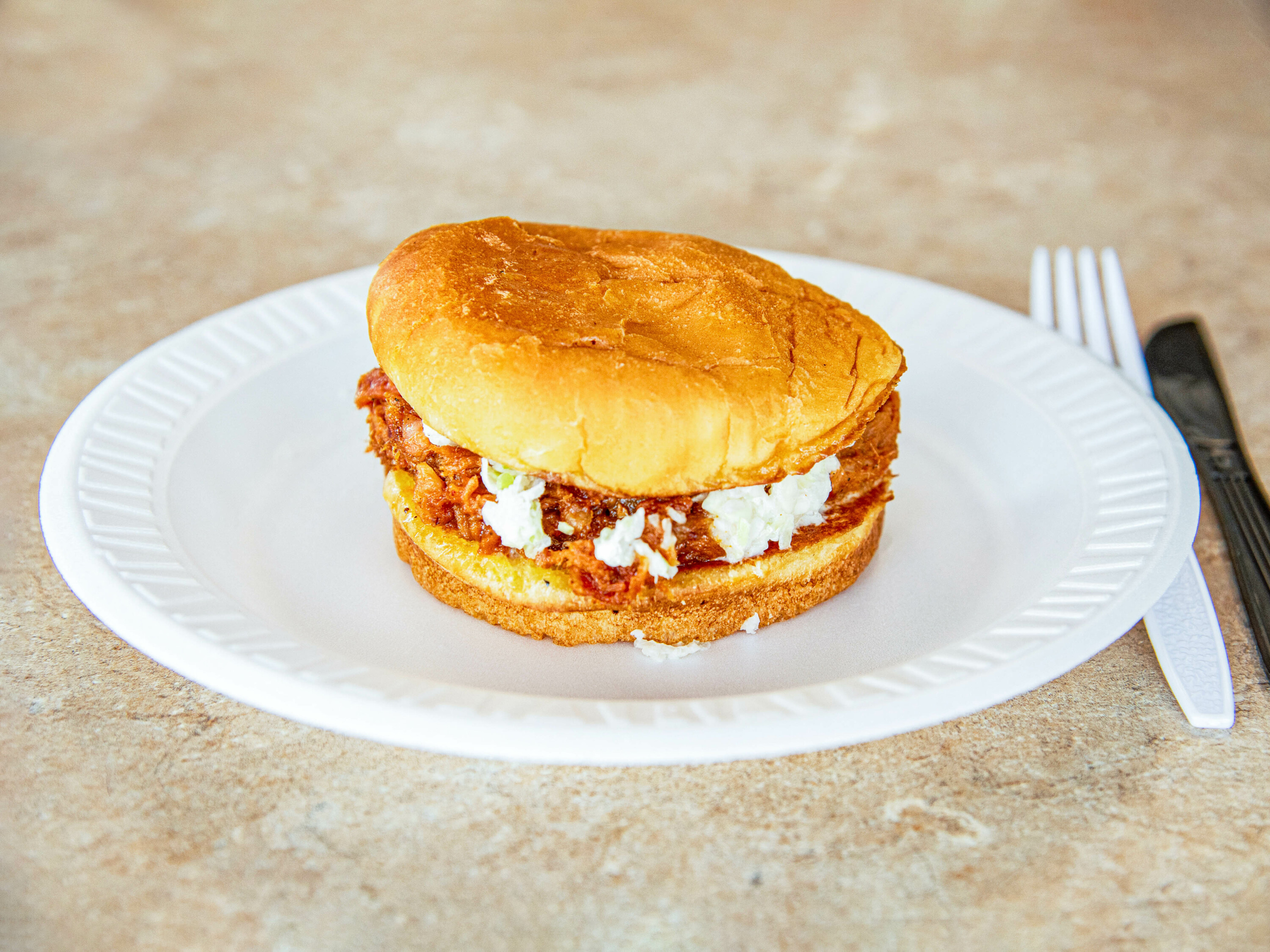 Order "The Smokey" - Smoked Pork BBQ Sandwich food online from Midway Drive In store, Huntington on bringmethat.com