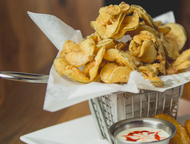 Order Fried Pickle Chips food online from Flipside Burgers & Bar store, Fairfield on bringmethat.com