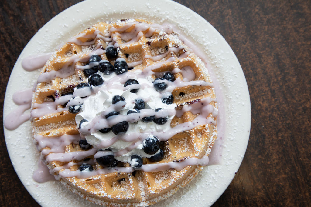 Order Blueberry Waffle food online from Manuel Burger store, Los Angeles on bringmethat.com