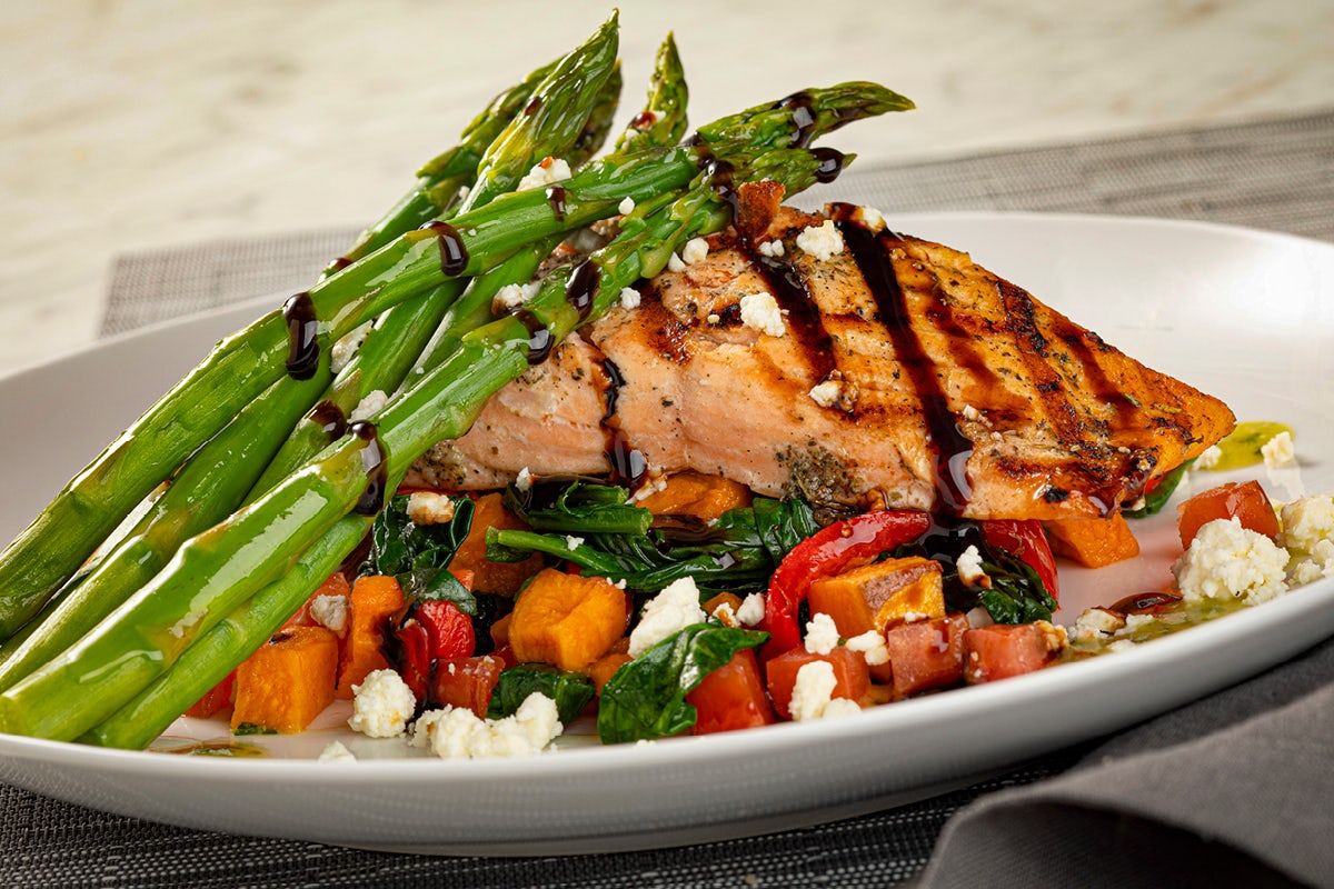 Order Grilled Salmon Fresca* food online from Bravo store, Pittsburgh on bringmethat.com