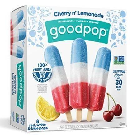 Order GoodPop Red, White & Blue Popsicle (1.75 oz x 8-pack) food online from Dolcezza Gelato store, Arlington on bringmethat.com