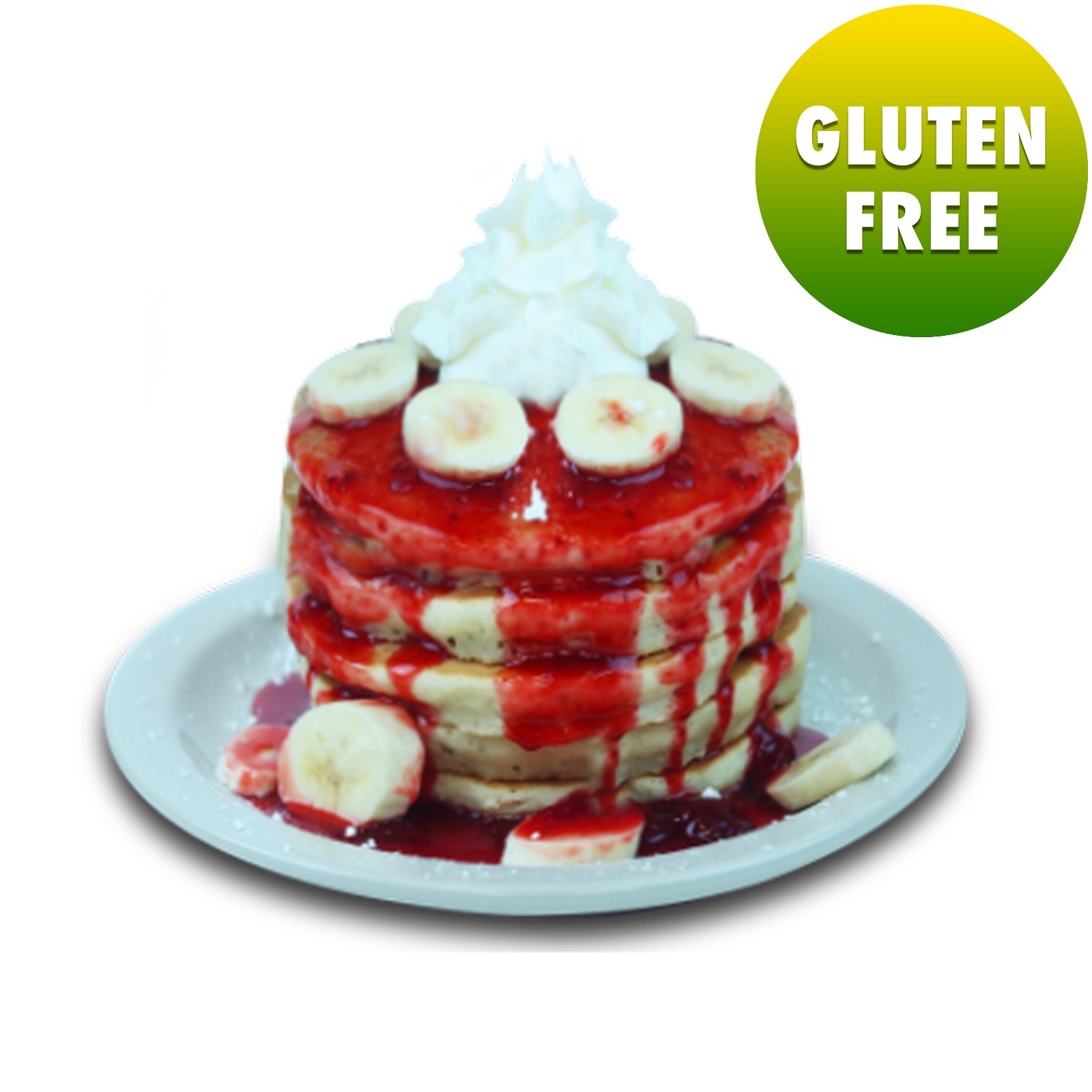 Order GF Strawberry Banana - GF Full (5 Pancakes) food online from WePancakes store, Midwest City on bringmethat.com