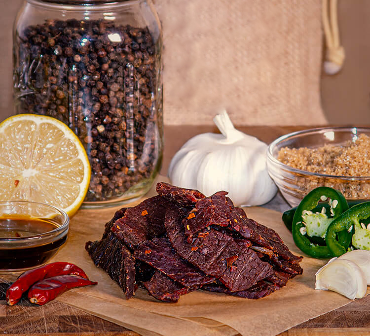 Order Sweet & Spicy Brisket Jerky food online from Jed Jerky store, Barstow on bringmethat.com
