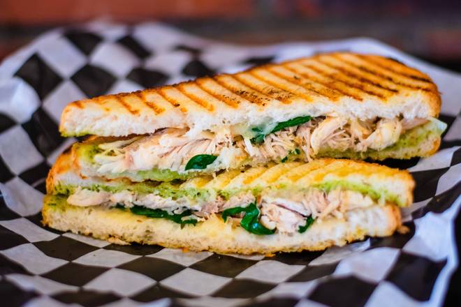 Order Turkey, Basil Pesto, Spinach, and Parmesan food online from Knuckle Sandwiches store, Mesa on bringmethat.com