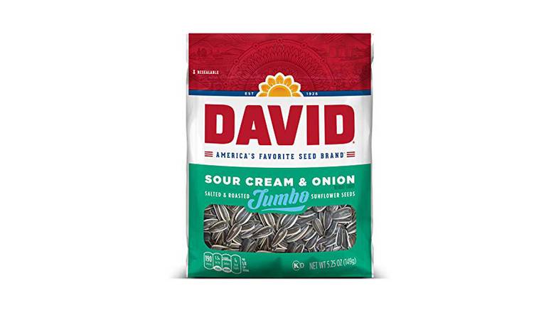 Order David Sour Cream And Onion Sunflower Seeds food online from Trumbull Mobil store, Trumbull on bringmethat.com