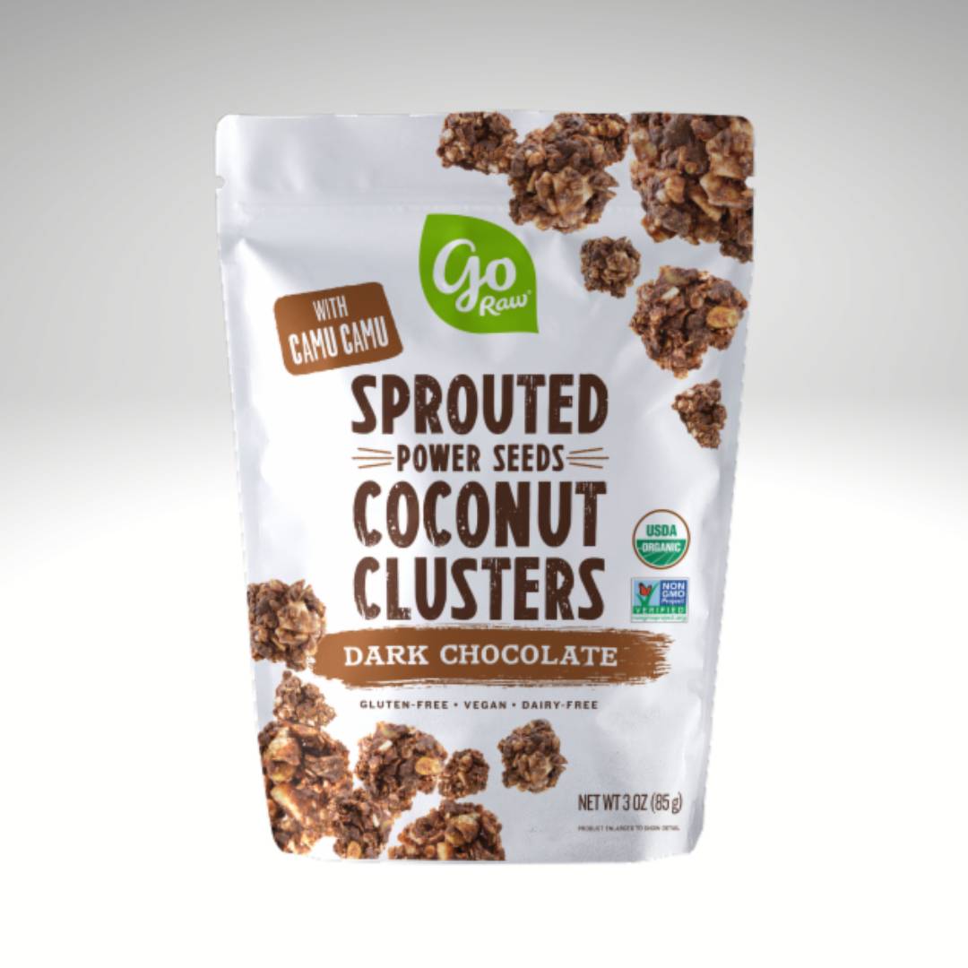 Order GoRaw ORGANIC Dark Chocolate Sprouted Coconut Clusters (3oz) food online from Ritual Acai Bar store, Los Angeles on bringmethat.com