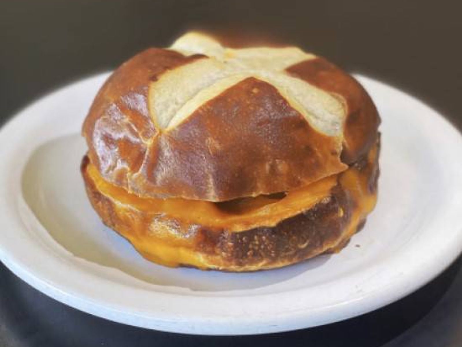 Order Cheese Melt Pretzel Sandwich food online from Sweetwaters Coffee & Tea store, Shelby Charter Township on bringmethat.com