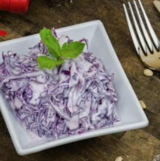 Order Red Cabbage Salad food online from Dvine Mediterranean store, Corona on bringmethat.com