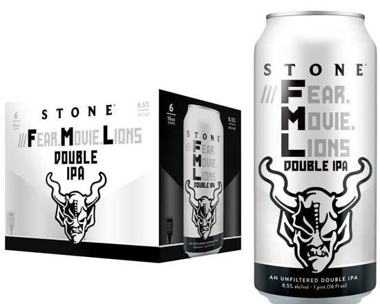 Order STONE FEAR.MOVIE.LIONS DOUBLE IPA 6PK-16OZ CANS food online from Pit Stop Liquor Mart store, El Monte on bringmethat.com