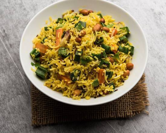 Order Bhindi Fried Rice food online from Vegetarian Chinese Snob store, Bloomington on bringmethat.com