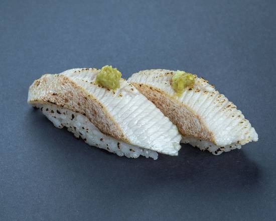 Order Aburi Yellowtail Sushi (2 Pcs) food online from SushiStop Culver City store, Culver City on bringmethat.com