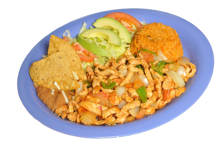 Order Chicken Fajitas Platter food online from Taqueria Los Comales store, Aurora on bringmethat.com