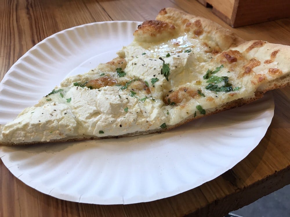 Order White Bianco Slice - Slice food online from Brooklyn's Homeslice Pizzeria store, Brooklyn on bringmethat.com