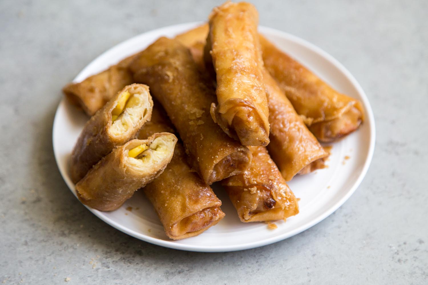 Order Crispy Fried Banana Spring Roll (Chả giò Chuối) food online from Hello Saigon store, New York on bringmethat.com