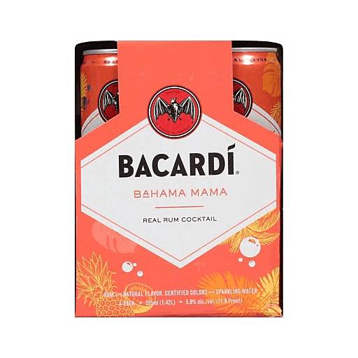 Order Bacardi Rum Cocktail Bahama Mama (4PK 355 ML) 132788 food online from Bevmo! store, Simi Valley on bringmethat.com