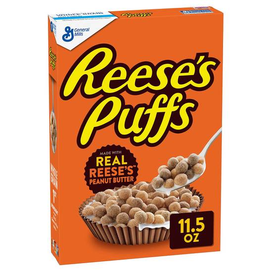 Order General Mills Reese's Peanut Butter Sweet & Crunchy Corn Puffs Cereal 11.5oz food online from Everyday Needs by Gopuff store, Tracy on bringmethat.com