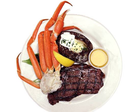 Order 9oz New York Strip (9oz ) with 1/2lb of Snow crab food online from Harbor House store, Detroit on bringmethat.com