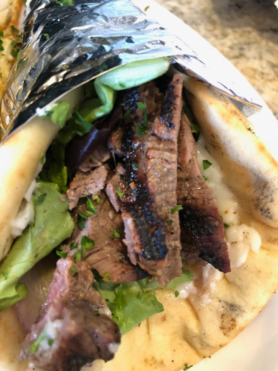 Order Filet Mignon Pita Wrap food online from Off The Boat Fish Grill store, Tustin on bringmethat.com
