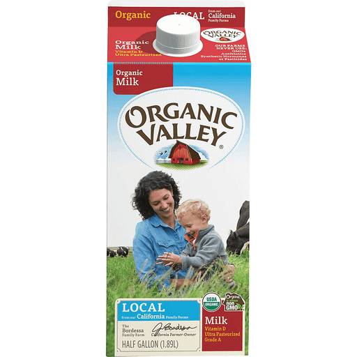 Order Organic Valley Whole Milk 1/2 Gallon CA  (64 OZ) 144963 food online from BevMo! store, Greenbrae on bringmethat.com
