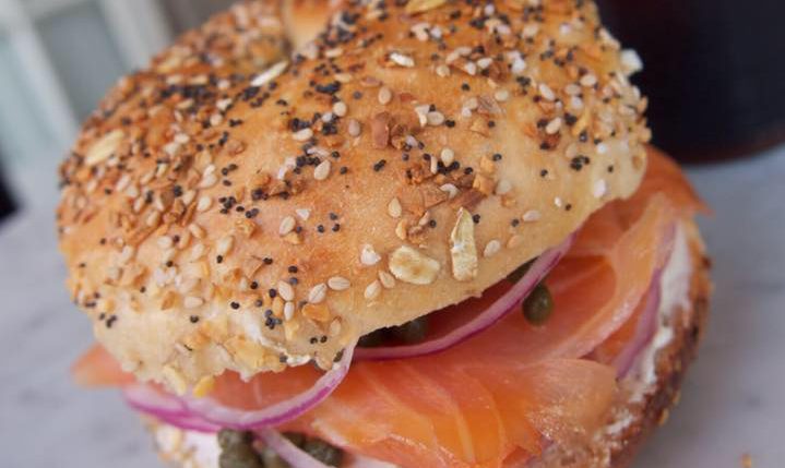 Order The Titanic Bagel food online from Smith finest deli store, Brooklyn on bringmethat.com