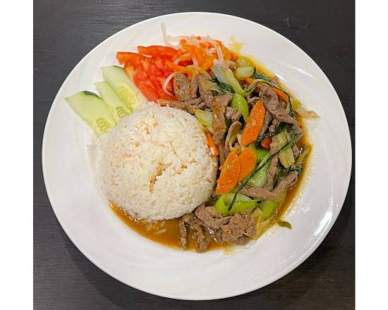 Order R4 Curry Beef and Onion with Rice food online from Indochine Restaurant store, New Brunswick on bringmethat.com
