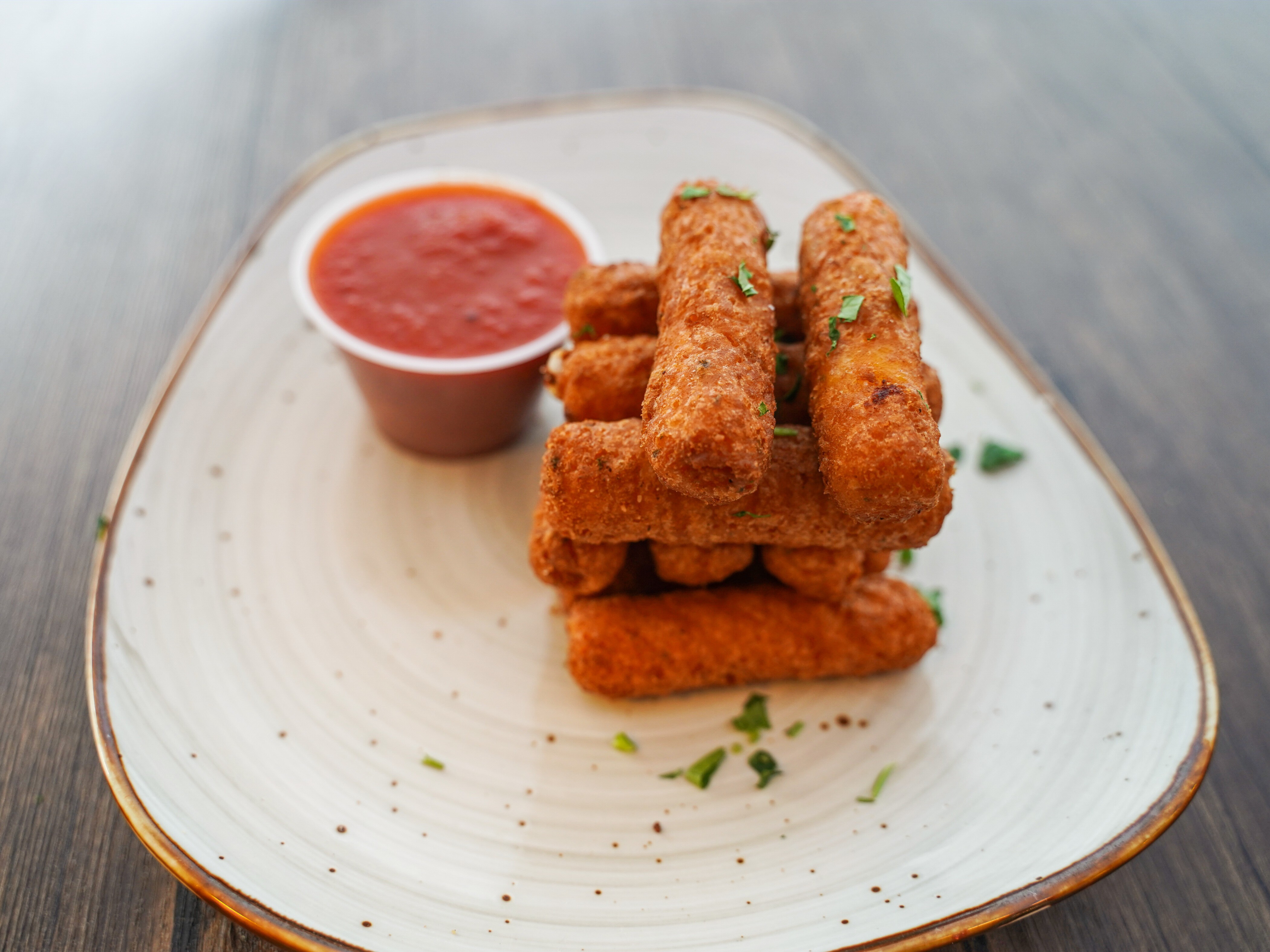Order Battered Mozzarella Sticks food online from Ghost Wings Bbq Pit store, Lakehurst on bringmethat.com