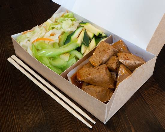 Order 19. Spicy Old Tofu Rice Box food online from WeHouse Gyoza store, Milpitas on bringmethat.com