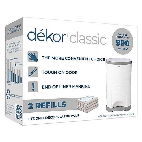 Order Dékor® Classic Hands-Free Diaper Pail Refills (2-Pack) food online from Buybuy Baby store, Mason on bringmethat.com