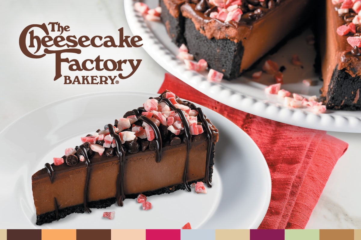 Order The Cheesecake Factory Chocolate Peppermint Crunch Cheesecake food online from Fazoli store, Oklahoma City on bringmethat.com