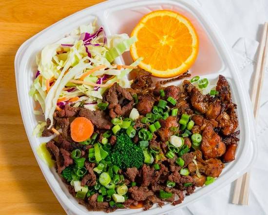 Order Half and Half Plate food online from The Flame Broiler store, Fullerton on bringmethat.com
