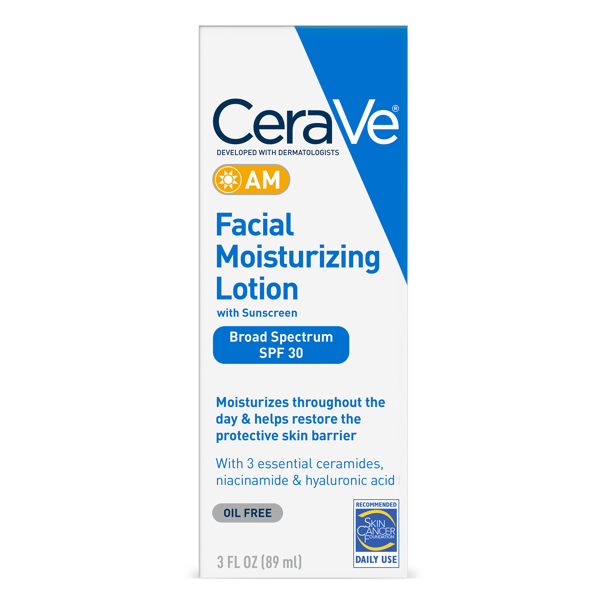 Order CeraVe AM Facial Moisturizing Lotion, Normal to Dry Skin - 3 fl oz food online from Rite Aid store, MILLER PLACE on bringmethat.com