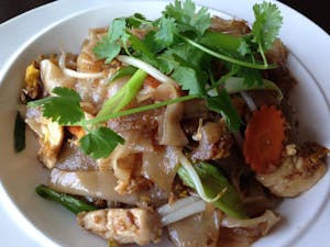 Order N10. Kua Gai Noodles food online from Thai Amarin store, Springfield Township on bringmethat.com