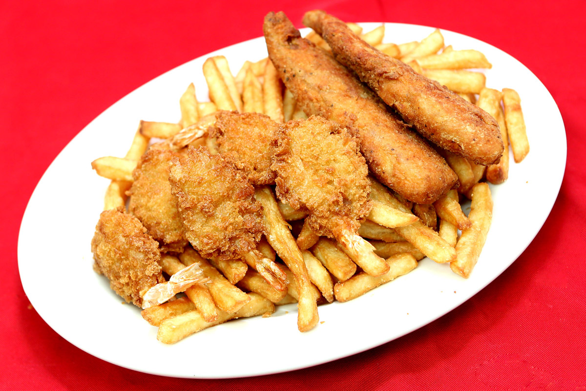 Order 2 Piece Fish +4 PC Shrimp with fries food online from Buffalo Wings store, Plainfield on bringmethat.com