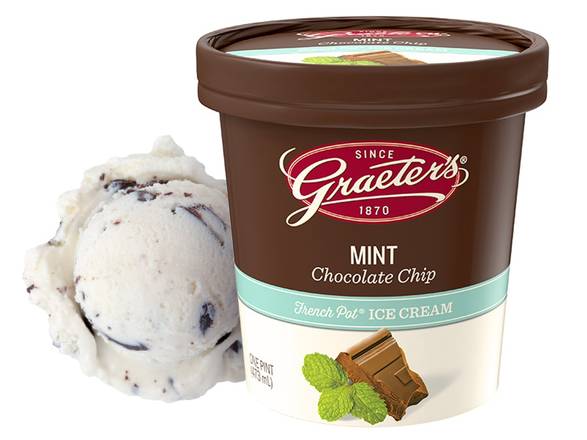 Order Mint Chocolate Chip Pint food online from Graeter Ice Cream store, Cincinnati on bringmethat.com