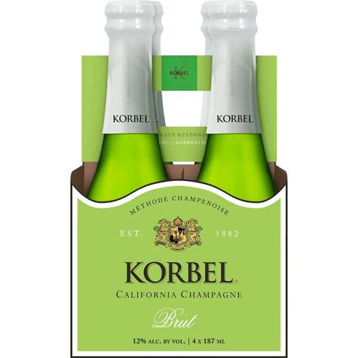 Order Korbel Champagne Brut (4PK 187 ML) 56268 food online from Bevmo! store, Torrance on bringmethat.com