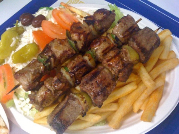 Order Lamb Kabob Plate food online from Athenian Grill store, Reseda on bringmethat.com