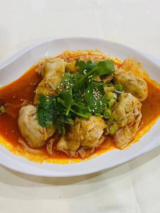 Order Sichuan Chili Wontons (8 pcs) food online from Wei Authentic Chinese Cuisine store, Gwinnett County on bringmethat.com